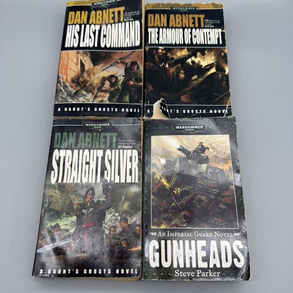 Lot (4) Warhammer 40K Paperback Novels Straight Silver, Gunheads & More